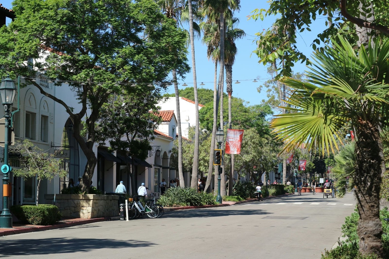 a street in Downtown Santa Barbara
